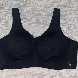 Honeylove V-Neck Bra Black Wireless Seamless Back Smoothing Size 2X
